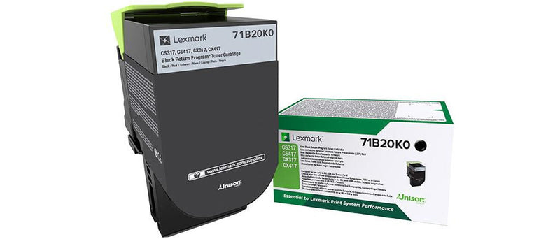 Lexmark 71B20K0 tonerpatron 1 stk Original Sort