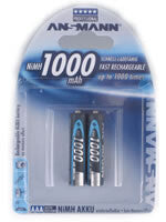 Ansmann Blister 2 X Accu, AAA, 1000mAh AAA / HR03 Nikkel-Metalhydrid (NiMH)