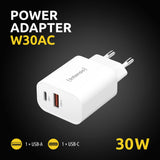 Intenso POWER ADAPTER USB-A/USB-C/7803012 Universel Hvid Vekselstrøm Hurtig opladning Indendørs