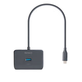 Deltaco USB-C hub med 4 USB-A porte, 5 Gbit/s, ekstra strømindgang, sort