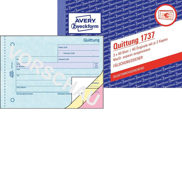 Avery 1737 regnskabsblanket og -bog A6 40 Sider