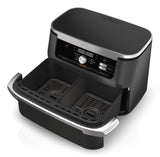 Ninja AF500EU frituregryde Dobbelt 10,4 L Enkeltstående 2470 W Varmluftsteger Sort, Rustfrit stål