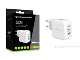 Conceptronic ALTHEA17W oplader til mobil enhed Universel Hvid Vekselstrøm Hurtig opladning Indendørs