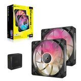 Corsair iCUE LINK RX140 MAX RGB Computerkabinet Ventilator 14 cm Sort 2 stk