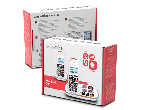 SwissVoice Xtra 2355 Duo DECT telefon Nummervisning Hvid