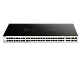 D-Link DGS-1210-52 Administreret L2 Gigabit Ethernet (10/100/1000) 1U Sort