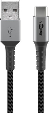 Goobay 49295 USB-kabel USB 2.0 0,5 m USB C USB A 60 W Sort, Grå