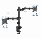 Gembird MA-D2-03 skærmbeslag og -stativer 81,3 cm (32") Skrivebord Sort