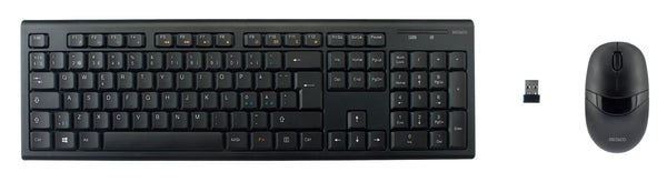 Deltaco Trådløst tastatur og mus, USB nano modtagere, 10m, nordisk, sort