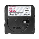 Brother BTAG-132 etiketbånd Rød på transparent