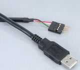 Akasa 0.4m USB (A) USB-kabel 0,4 m USB A Sort