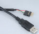 Akasa 0.4m USB (A) USB-kabel 0,4 m USB A Sort