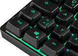 Deltaco Gaming DK240, Mini RGB Membran 60 % tastatur, halvgennemsigtigt etui, sort