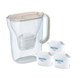 Brita Style Essential + 3 Maxtra Pro Pure Performance Kande vandfilter 2,4 L Transparent, Sand