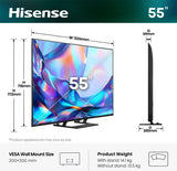 Hisense 55A7DS 139,7 cm (55") 4K Ultra HD Smart TV Wi-Fi Sort