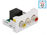DeLOCK 81342 kabelsamler 3 x RCA Sort, Hvid