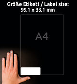 Avery L7163-100 selvklæbende etiket Afrundet rektangel Permanent Hvid 1400 stk