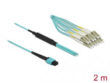 DeLOCK 84872 InfiniBand og fiberoptisk kabel 2 m MPO 12x LC Turkisfarve