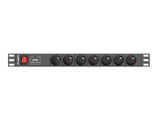 Lanberg PDU-07E-0200-IEC-BK stikdåse 2 m 7 AC stikkontakt(er) Indendørs Sort