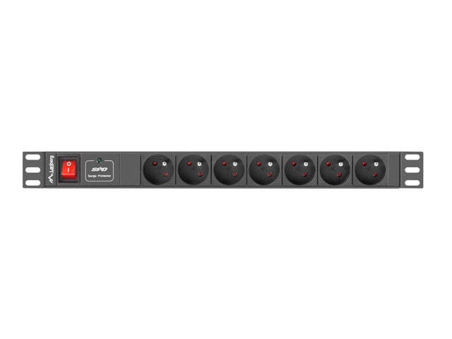 Lanberg PDU-07E-0200-BK overspændingsbeskytter Sort 7 AC stikkontakt(er) 220 - 250 V 2 m