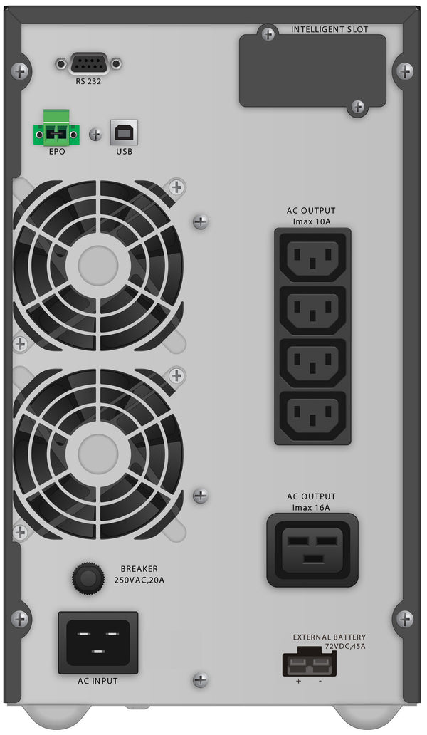 PowerWalker VFI 3000 TGB UPS-enhed Dobbeltkonvertering (online) 3 kVA 2700 W 5 AC stikkontakt(er)