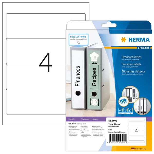 HERMA 5095 print etiket Hvid Selvklæbende printeretiket