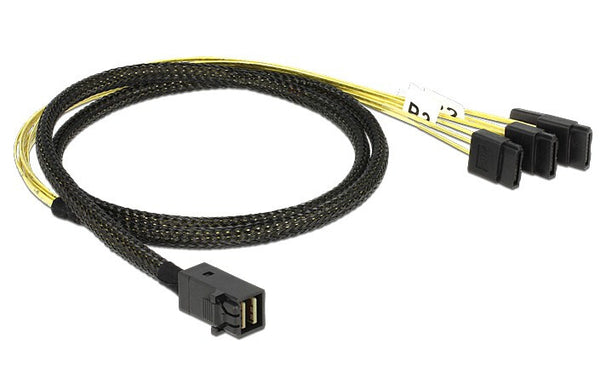 DeLOCK 83393 Serial Attached SCSI (SAS)-kabel 1 m Sort, Sølv
