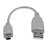 StarTech.com USB2HABM6IN USB-kabel USB 2.0 0,152 m USB A Mini-USB B 0,48 Gbit/sek. Grå