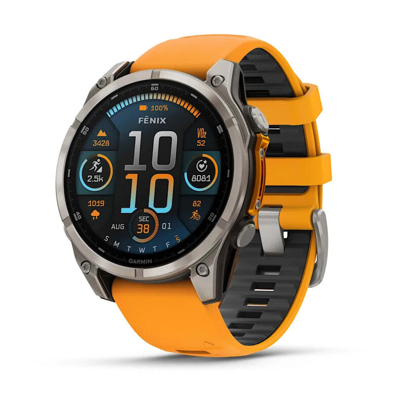 Garmin fenix 8 3,56 cm (1.4") AMOLED 47 mm Digital 454 x 454 pixel Berøringsskærm Grafit Wi-Fi GPS (satellit)