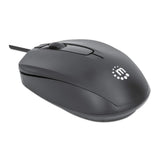 Manhattan 190190 mus Kontor Ambidextrous USB Type-A Optisk 1000 dpi
