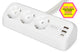Digitus DA-70626 stikdåse 1,5 m 3 AC stikkontakt(er) Indendørs Hvid
