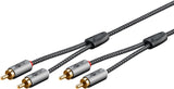 Goobay 65294 lydkabel 3 m 2 x RCA Sort, Sølv