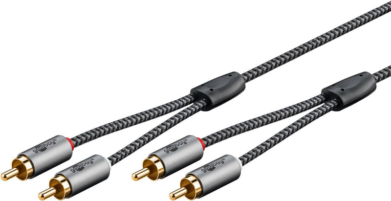 Goobay 65294 lydkabel 3 m 2 x RCA Sort, Sølv