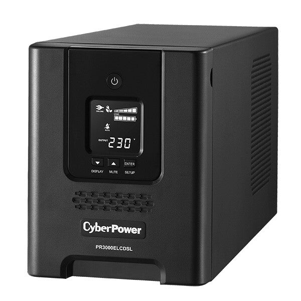 CyberPower PR3000ELCDSL UPS-enhed Interaktivt indgangsstik 3 kVA 2700 W 9 AC stikkontakt(er)