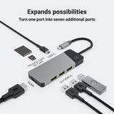 Green Cell HUBGC01 interface hub USB Type-C 5000 Mbit/s Sølv
