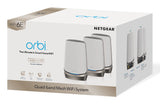 NETGEAR Orbi Quad-band RBKE963 AXE11000 WiFi 6E Mesh System Quad-band (2.4 GHz / 5 GHz-1 / 5 GHz-2 / 6 GHz) Wi-Fi 6 (802.11ax) Grå, Hvid 16 Intern