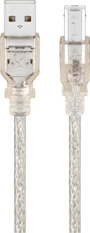 Goobay 68606 USB-kabel USB 2.0 1 m USB A USB B 0,48 Gbit/sek. Transparent