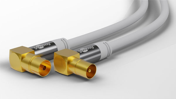Goobay 70411 koaxial kabel 1 m Hvid
