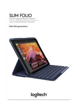 Logitech Slim Folio AZERTY Fransk Bluetooth Kulfiber, Sort