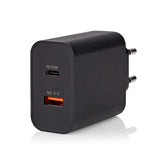 Nedis WCPD65W130BK oplader til mobil enhed Universel Sort Vekselstrøm Hurtig opladning Indendørs