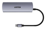 UNITEK uHUB Q4 USB 3.2 Gen 1 (3.1 Gen 1) Type-C 10000 Mbit/s Grå