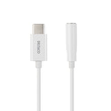 Deltaco USB-C til 3,5 mm adapter, stereo, aktiv, 11 cm, hvid