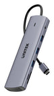 UNITEK D1113BGY01 interface hub 2 x USB 3.2 Gen 2 (3.1 Gen 2) Type-C 1000 Mbit/s Grå