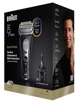 Braun Series 9 Pro+ 9660CCPS Folie shaver Trimmer Sort, Sølv