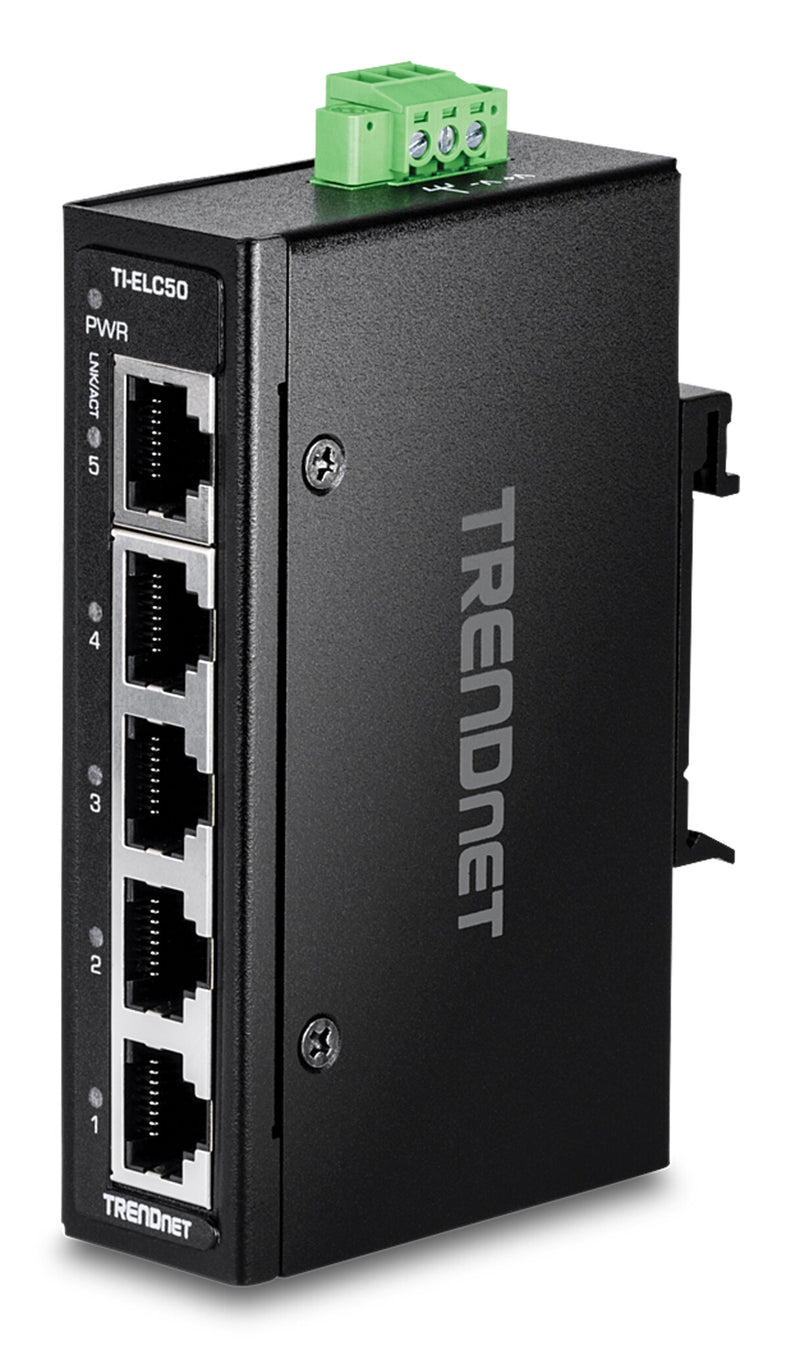 Trendnet TI-ELC50 netværksswitch Ikke administreret Fast Ethernet (10/100) Sort