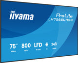 iiyama LH7566UHSB-B1AG skilte display Digital fladpaneldisplay 190,5 cm (75") LCD Wi-Fi 800 cd/m² 4K Ultra HD Sort Indbygget processer Android 24/7