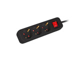 Lanberg PS1-03F-0150-BK stikdåse 1,5 m 3 AC stikkontakt(er) Indendørs Sort