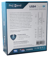 ProXtend DOCK2XUSB4 dockingstation Ledningsført USB4 Grå