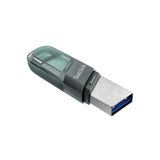 SanDisk iXpand Flash Drive Flip USB-nøgle 64 GB USB Type-A / Lightning 3.2 Gen 1 (3.1 Gen 1) Grå, Sølv, Transparent