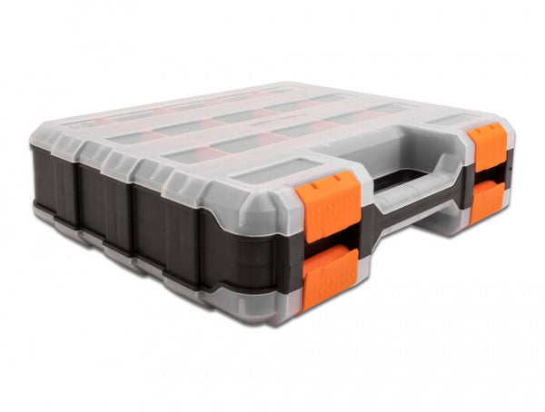 DeLOCK 18417 opbevaringskasse Opbevaringsboks Rektangulær Plast Sort, Orange